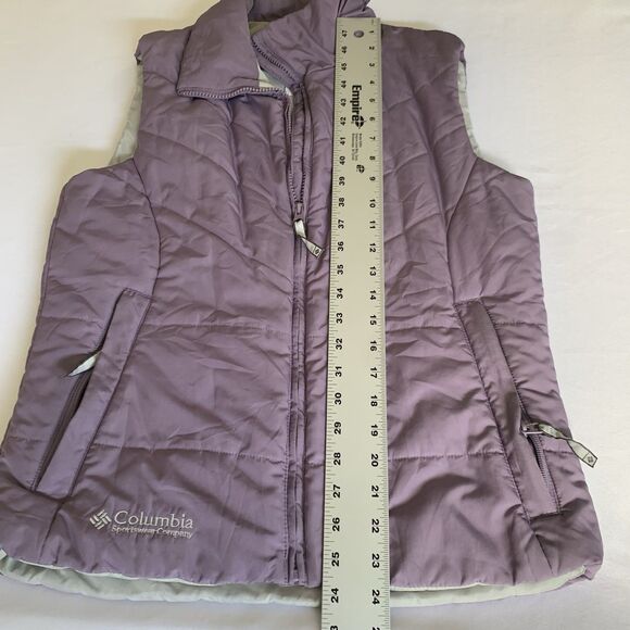 Vintage Columbia Puffer Vest Women S Purple Quilted Zip Activewear Gorpcore Warm - Picture 11 of 11